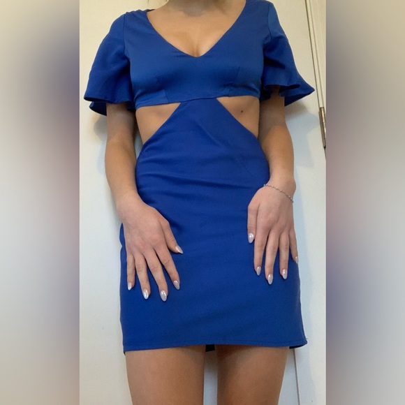 COPY - Princess Polly blue cut-out semi dress. PP no longer sells this dress. - Picture 1 of 4